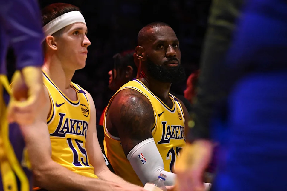 LeBron James reflecting on the court as discussions swirl about lebron retiring