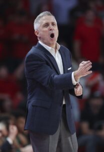 Brian Gregory at a press conference as Phoenix Suns general manager