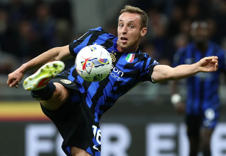 Federico Dimarco in action during a recent Serie A fixture for Inter Milan
