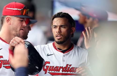 Guardians Game Action featuring José Ramírez rounding bases