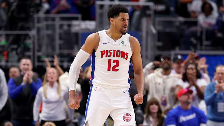 Tobias Harris in action for the Detroit Pistons during the NBA playoffs