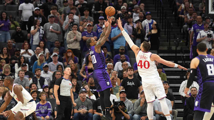 Ivica Zubac in action for the LA Clippers during an NBA playoff game