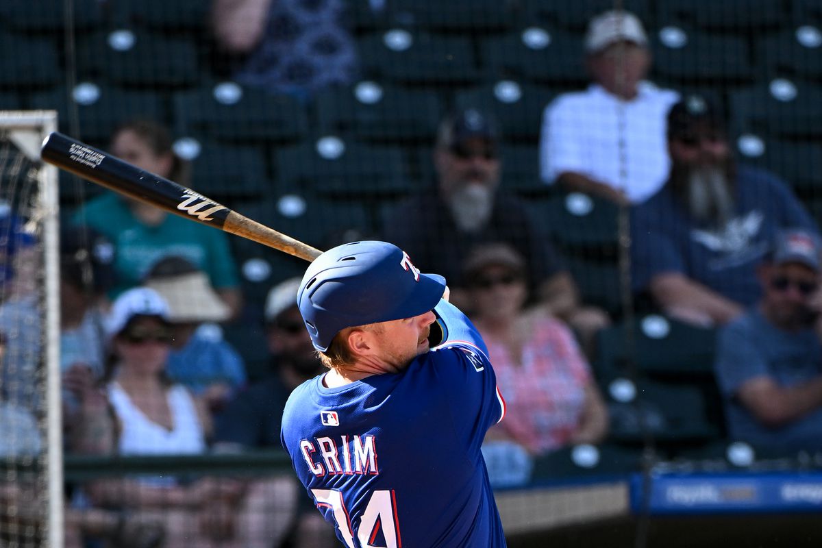 Jake Burger at bat during a Texas Rangers game