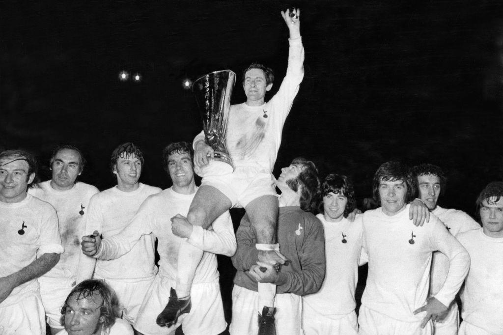 Tottenham Hotspur players celebrating a key Europa League victory