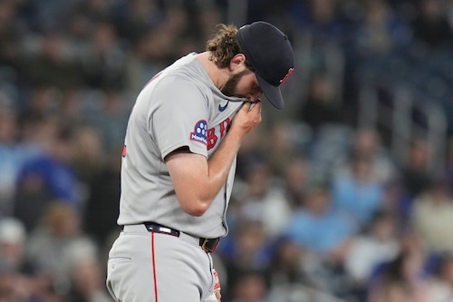 Justin Slaten on the mound for the Boston Red Sox