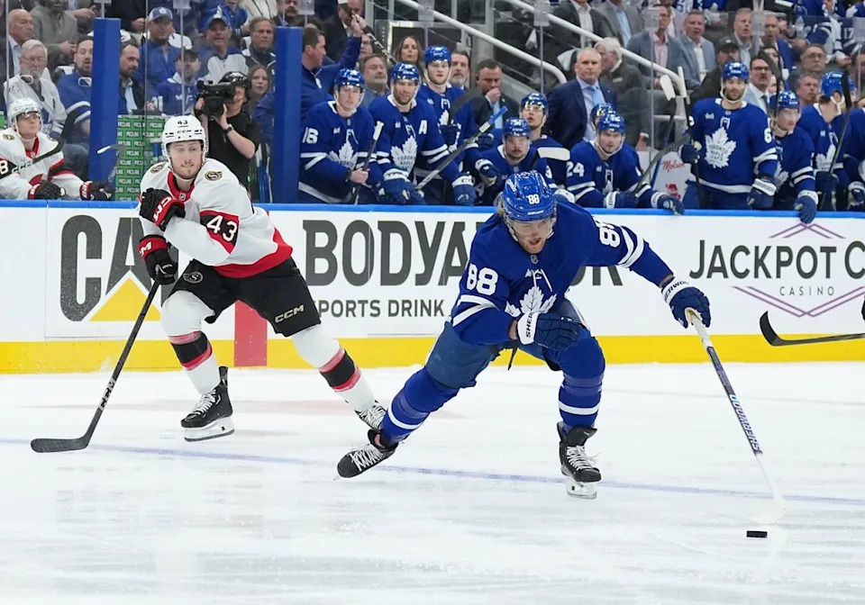William Nylander in action during the NHL Playoffs