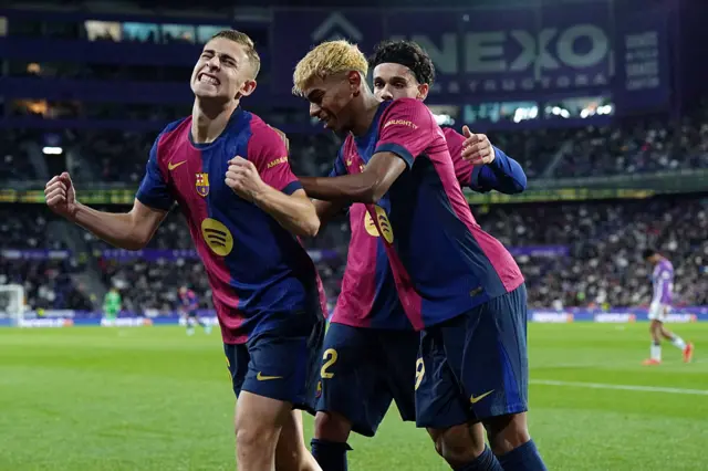 Valladolid vs Barcelona players in action