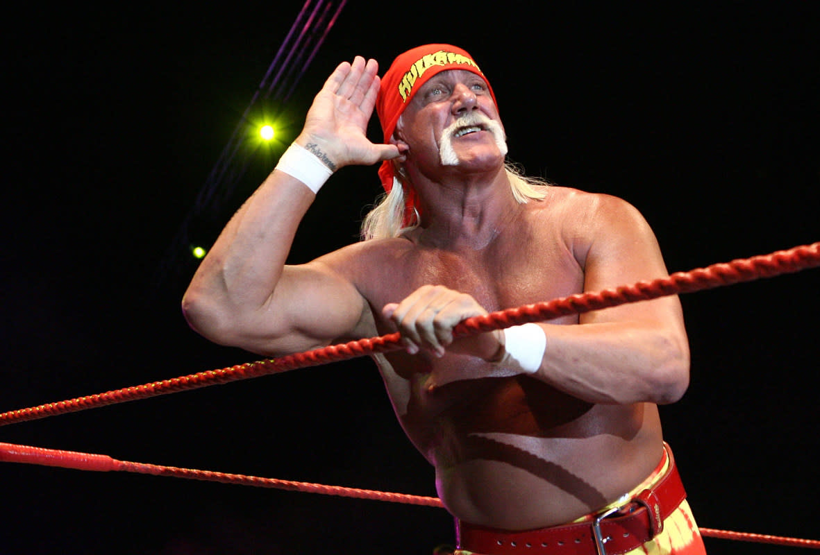 Hulk Hogan sporting his new look on television