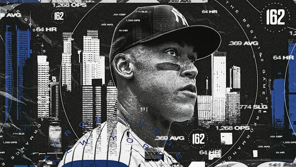 Aaron Judge celebrating a home run with the Yankees | aaron judge stats