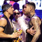 Teofimo Lopez delivers a powerful punch during his fight in Times Square.