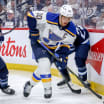 Nathan MacKinnon skating for the Colorado Avalanche during the NHL playoffs