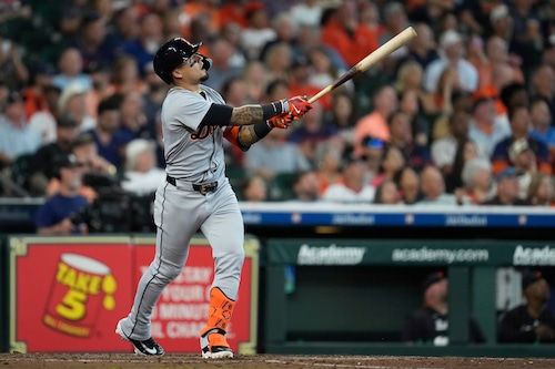 Detroit Tigers player ready to bat in a 2025 matchup