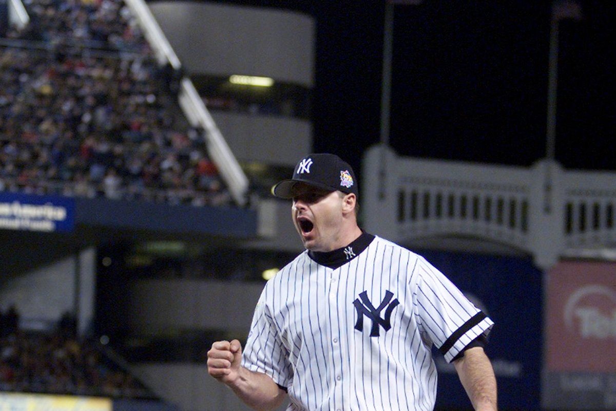 Roger Clemens pitching during his legendary career with the Yankees