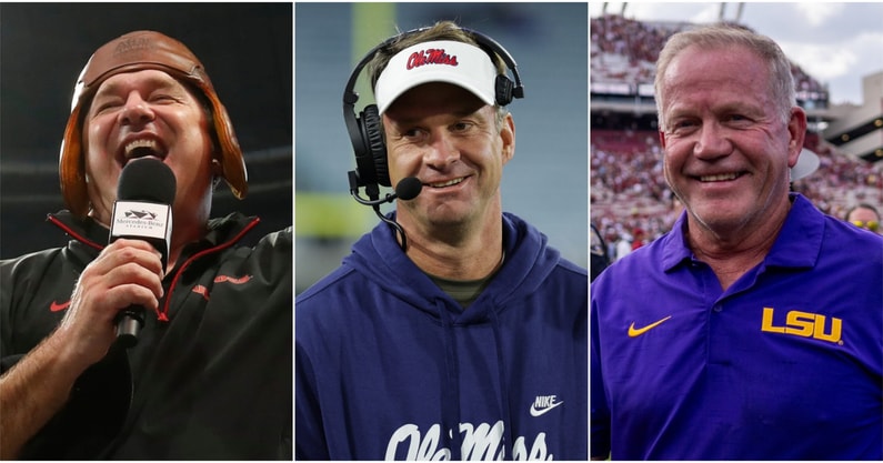 Brian Kelly coaching LSU football