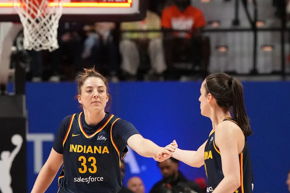 Katie Lou Samuelson on the court with Seattle Storm