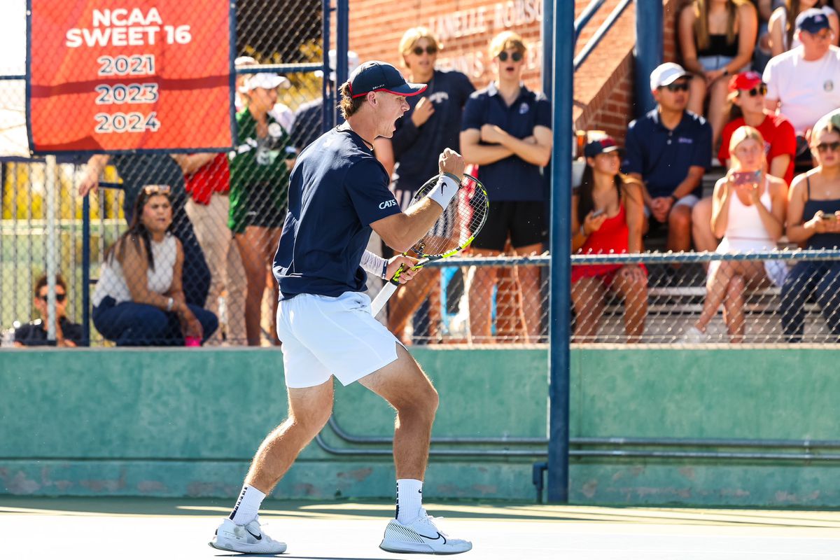 Arizona Wildcats men's tennis match during NCAA tournament