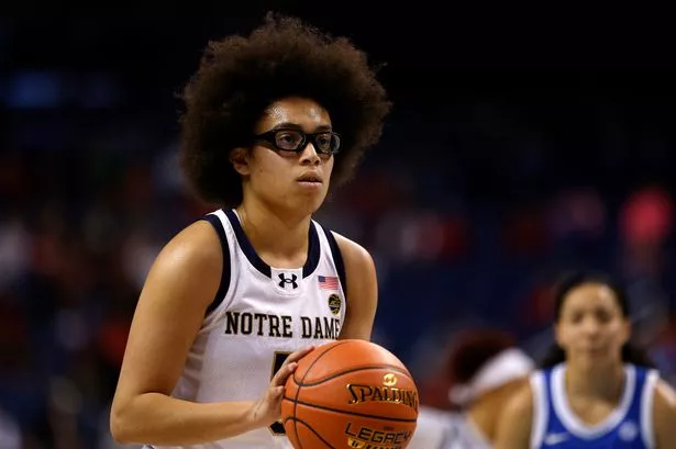 Hannah Hidalgo in action for Notre Dame women's basketball
