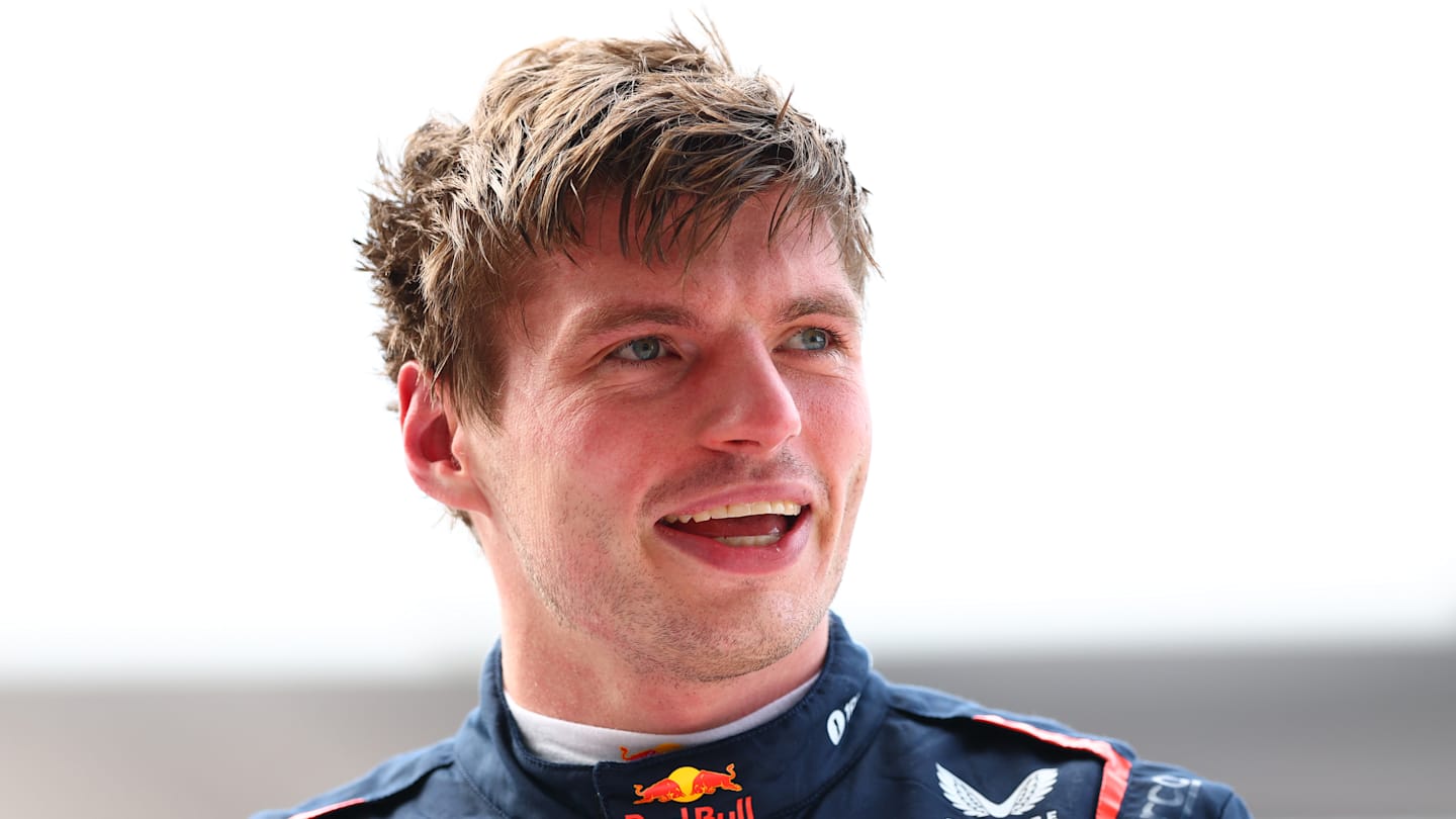 Max Verstappen with baby theme at the Formula 1 paddock