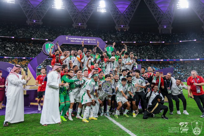 Al Ahli Saudi celebrating victory over Kawasaki Frontale in the AFC Champions League Elite Final