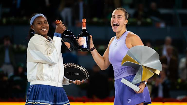 Coco Gauff in action during the Madrid Open final