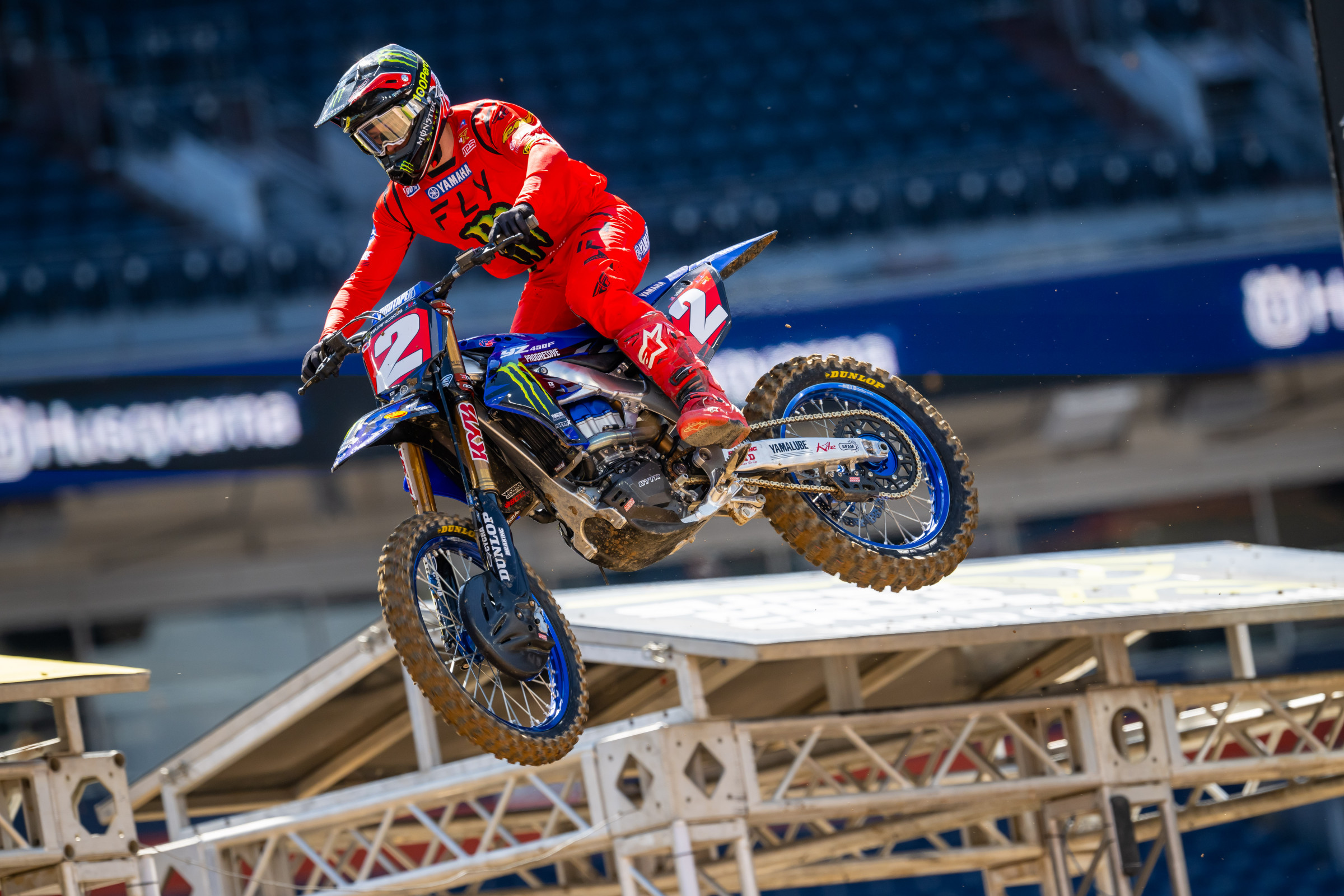 Haiden Deegan celebrates Denver Supercross victory