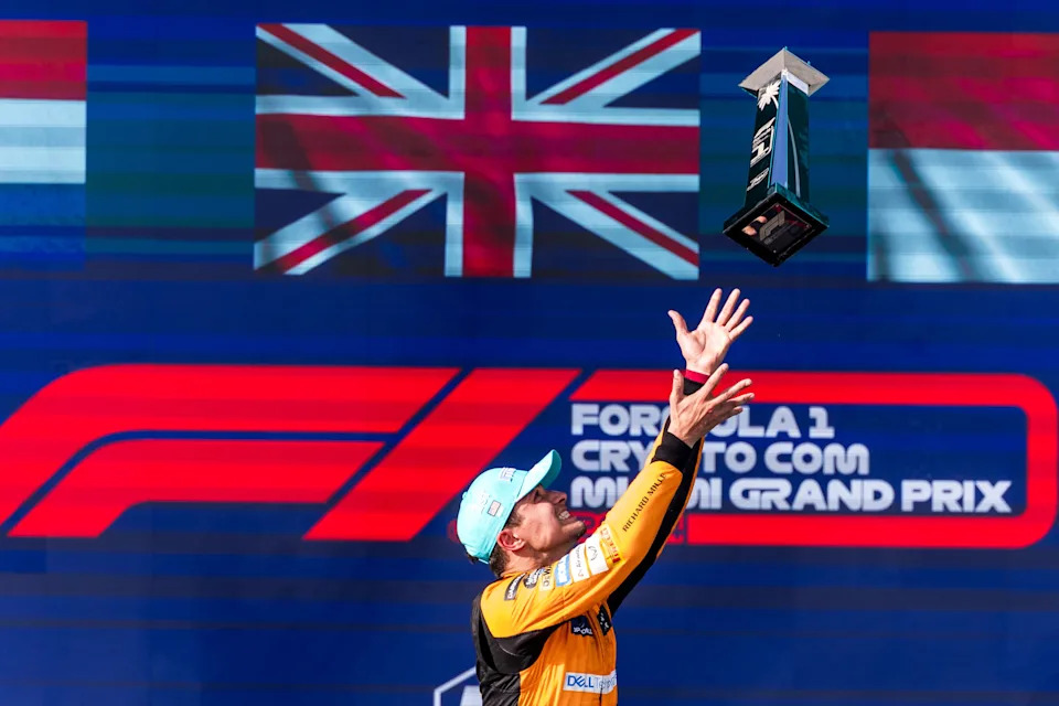 Max Verstappen racing at the 2025 Miami Grand Prix