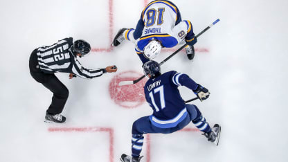 Winnipeg Jets in action during overtime against St. Louis Blues