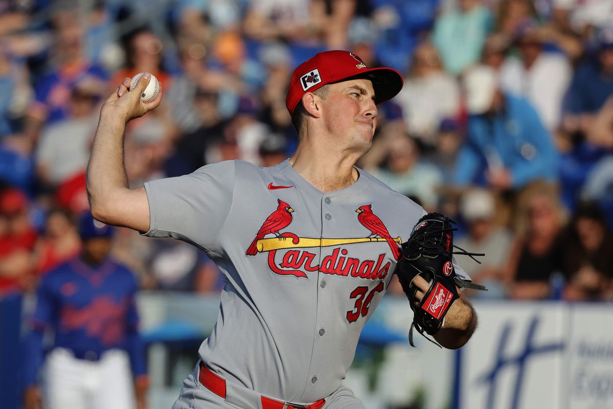 Cardinals outfielder making a running catch against the Mets