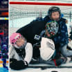 Fans celebrate during a hockey playoffs game, helping their team push for victory