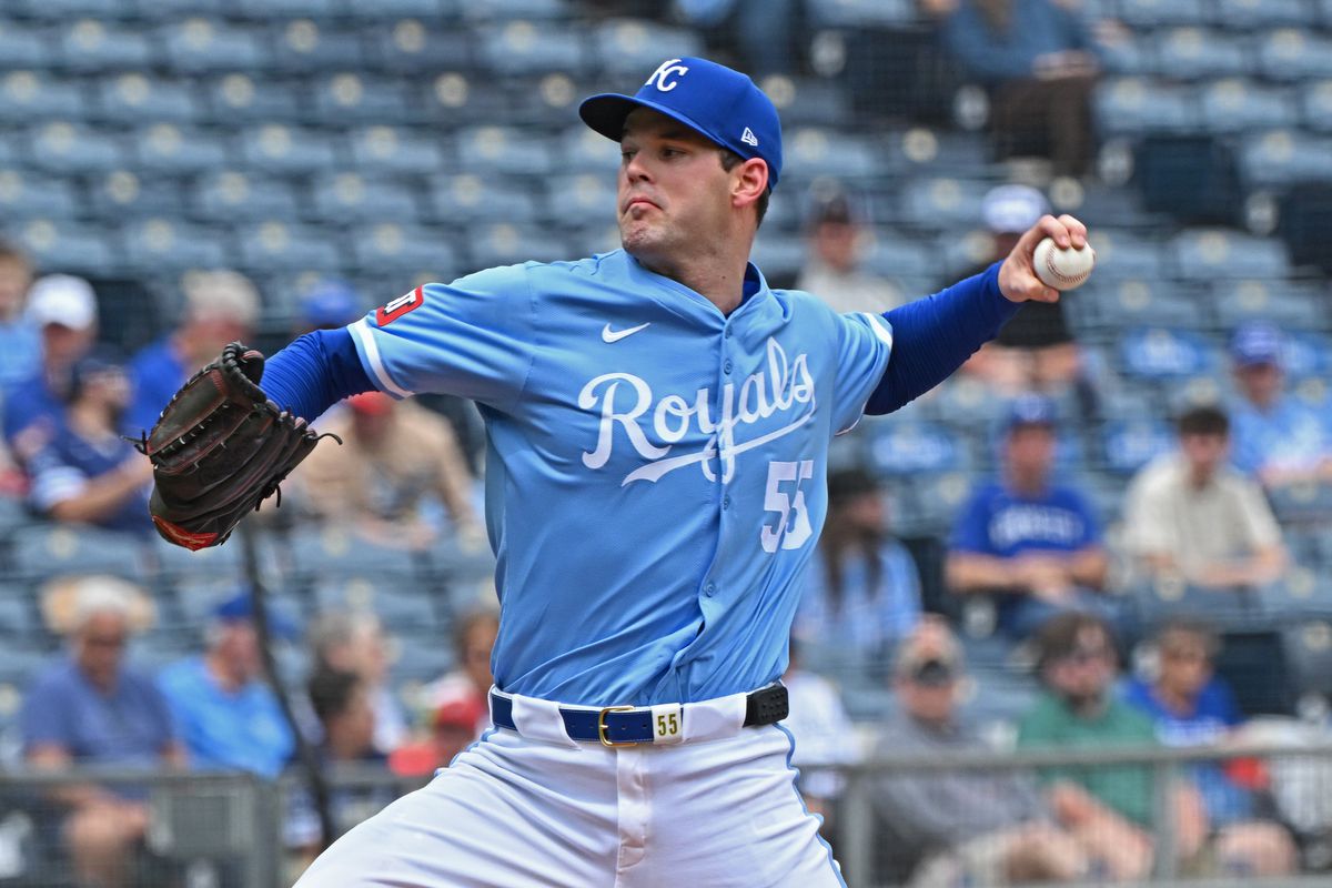 Royals pitcher celebrates a recent win against the White Sox
