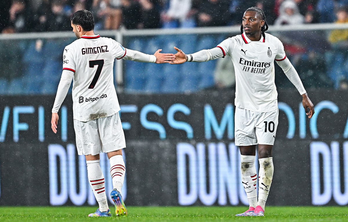 AC Milan players celebrate a crucial Serie A win