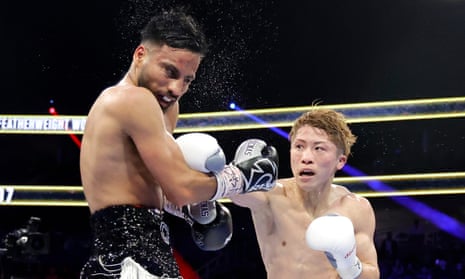 Naoya Inoue lands a punch on Ramon Cardenas during their thrilling bout