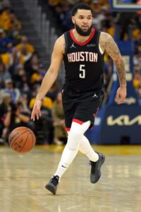 Fred VanVleet orchestrating the offense for the Houston Rockets