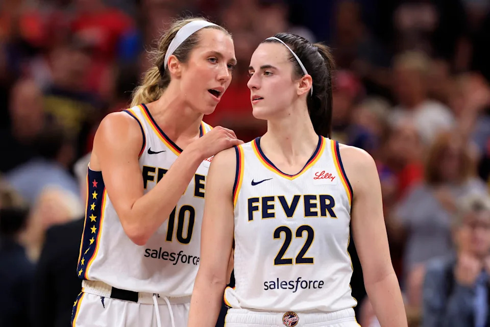 Caitlin Clark playing in a WNBA game today at Carver-Hawkeye Arena.