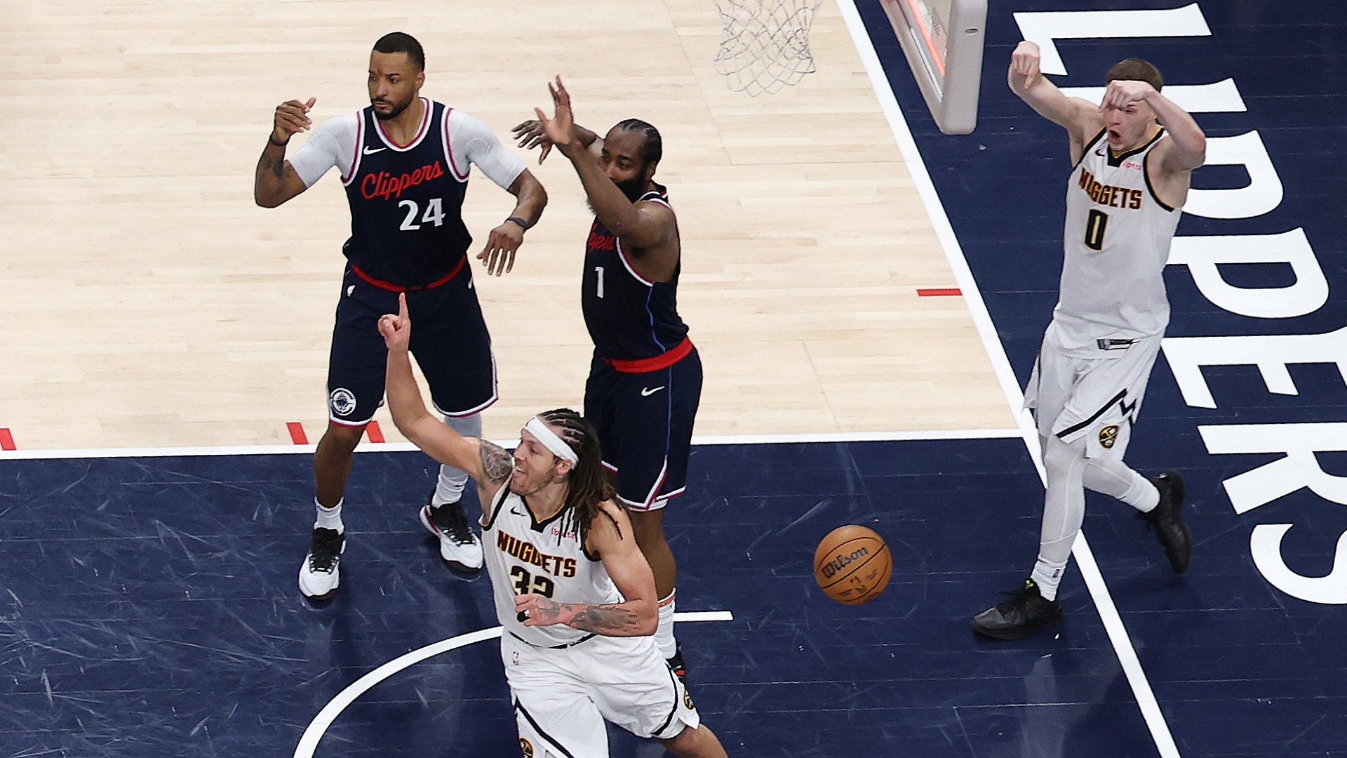 Denver Nuggets preparing for tip-off in the NBA playoffs, highlighting nba starting lineups