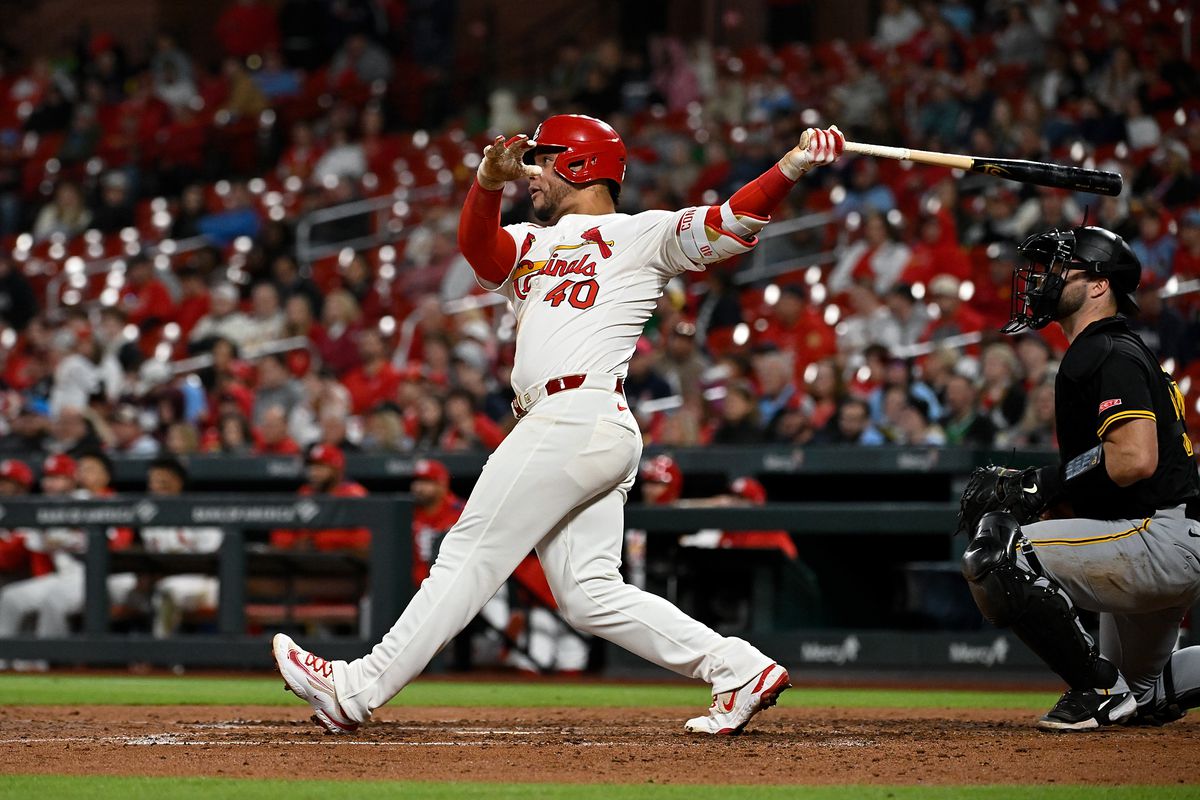 Jose Barrero celebrates after his home run for the Cardinals