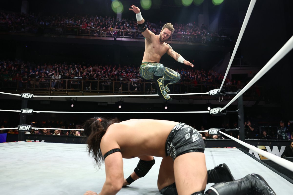 Will Ospreay celebrates after a match in AEW