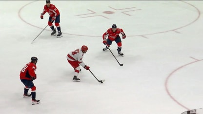 Oilers player skating hard in playoff action