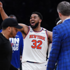 Celtics and Knicks clash during a tense playoff game