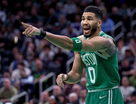 Jason Tatum leading the Celtics in playoff action