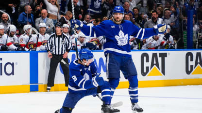 Connor Brown celebrates a crucial playoff goal for the Edmonton Oilers.
