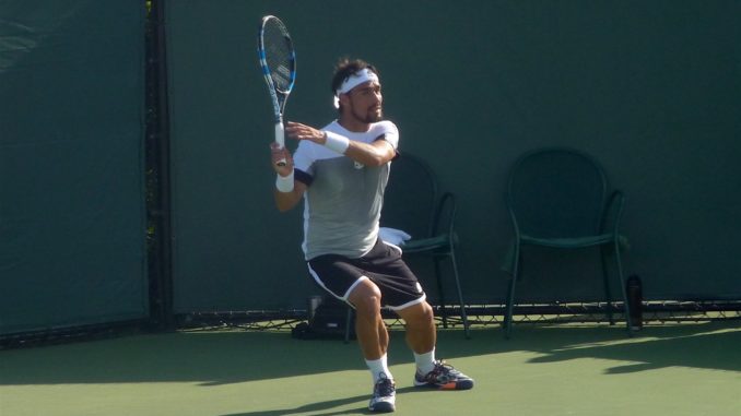 Matteo Arnaldi celebrates a win at the Italian Open