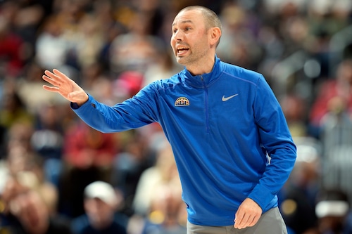 David Adelman coaching the Denver Nuggets during NBA Playoffs