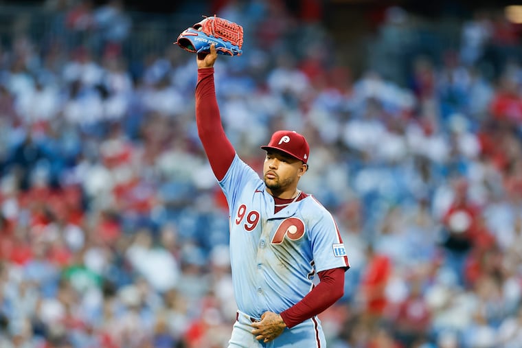 Taijuan Walker pitching for the Phillies in 2025
