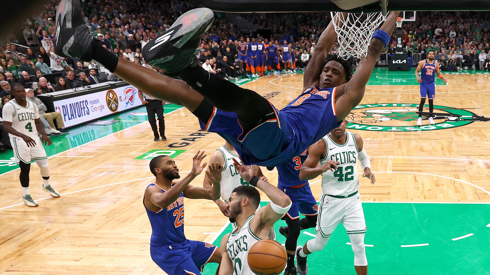 NBA playoff action highlighting the energetic 2025 postseason, in sync with the latest NBA schedule updates.