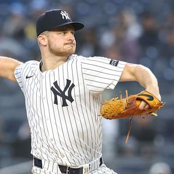 Trent Grisham celebrates his game-tying home run for the Yankees