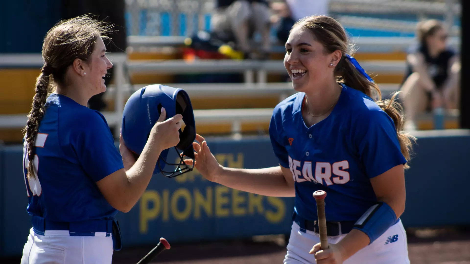 Trine softball team in action during the MIAA Tournament