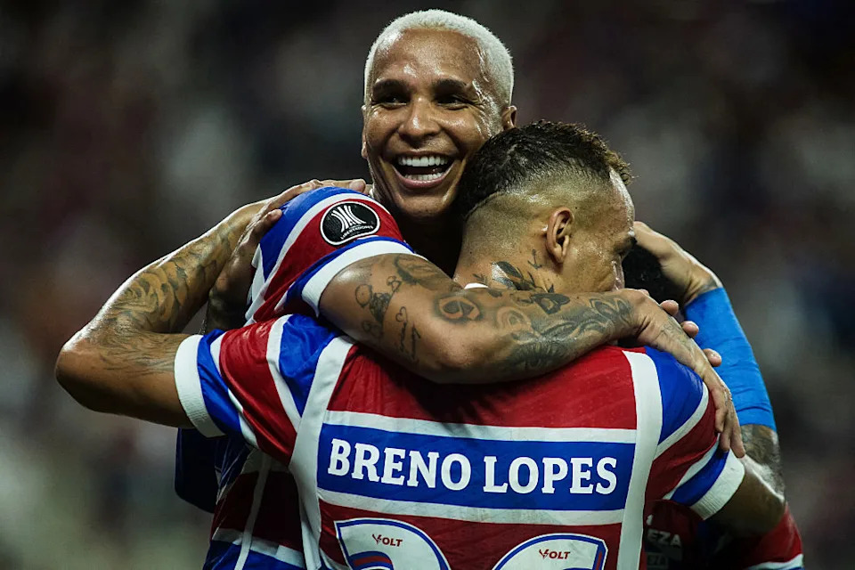 Fortaleza celebrates a goal in the 2025 Conmebol Libertadores group stage