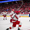 Capitals players celebrating key playoff win