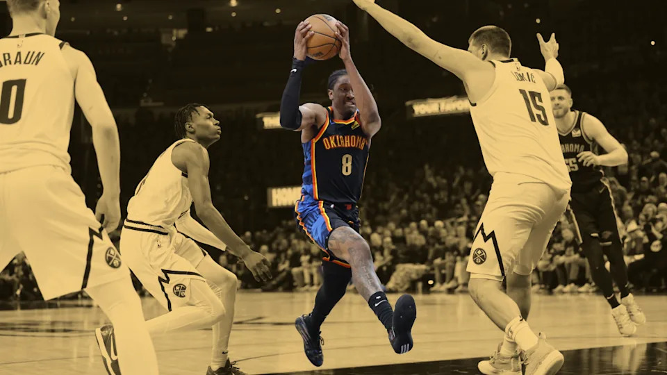 Kenrich Williams in action for the Oklahoma City Thunder during the NBA Playoffs